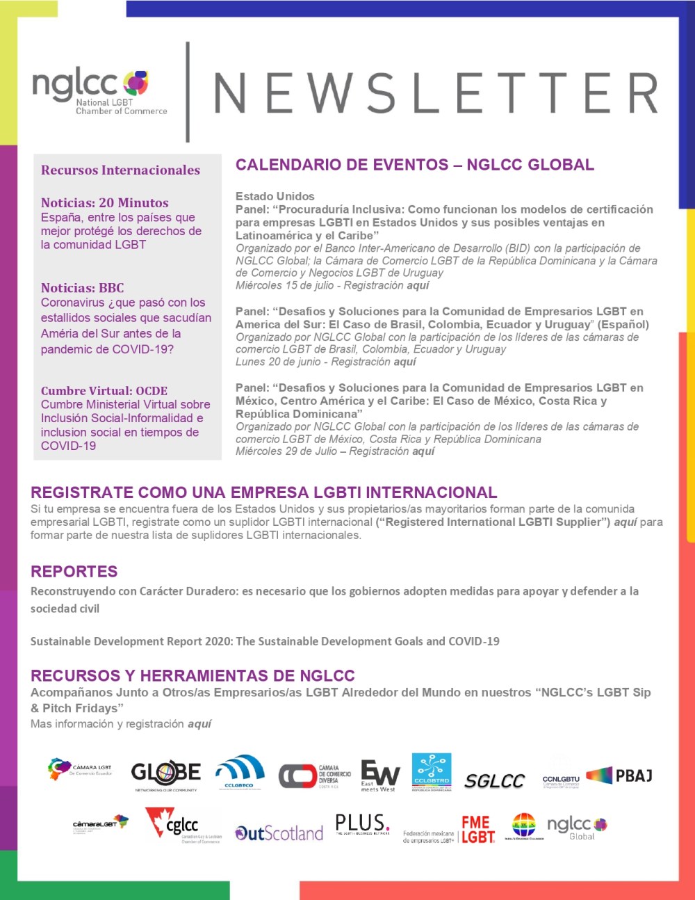 Global Newsletter NGLCC - Cámara LGBT Ecuador
